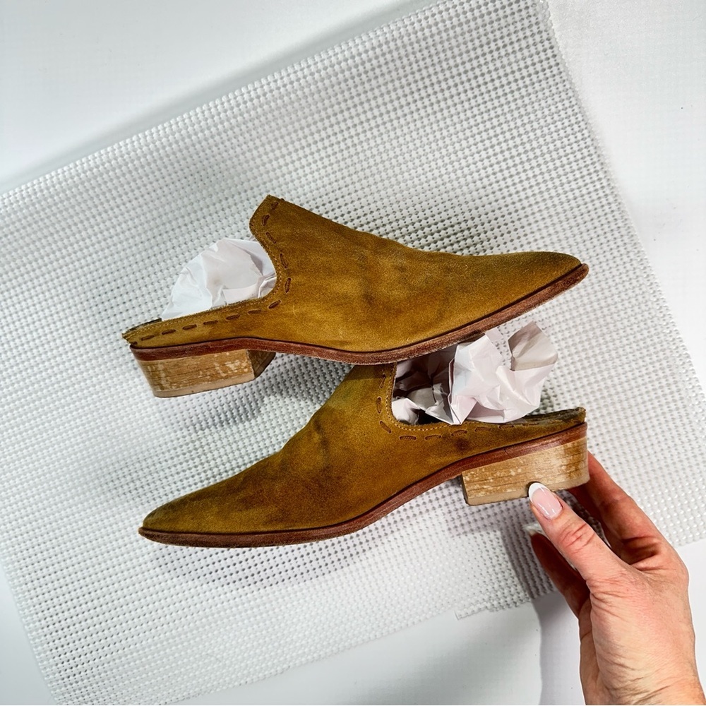 Matt Bernson Suede Mule Pointed Toe Slip On Tan Size 7.5 - Picture 3 of 10